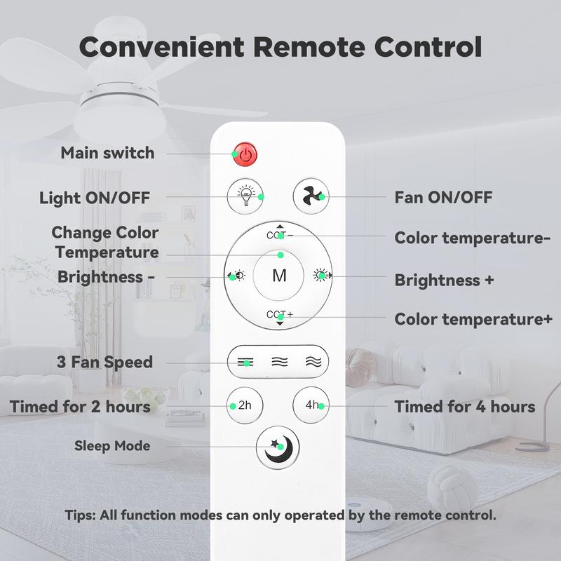Socket Ceiling Fan Light with Remote Control