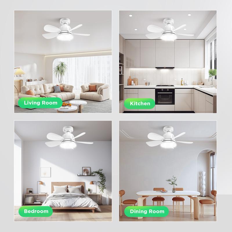 Socket Ceiling Fan Light with Remote Control