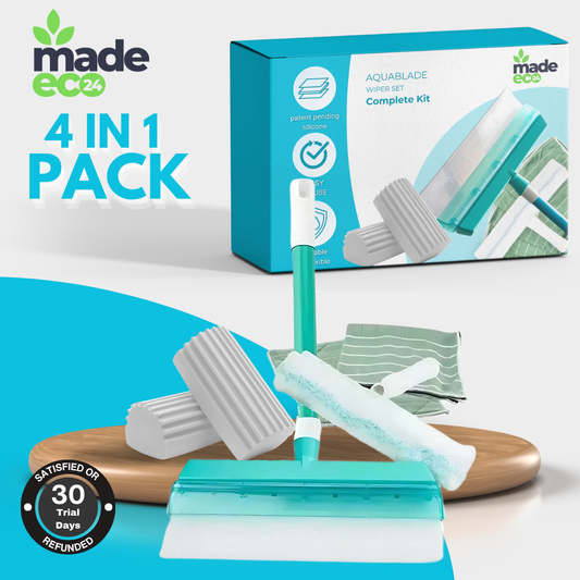AquaBLADE™  – Recyclable Silicone Window Squeegee Kit 4 IN 1 PACK