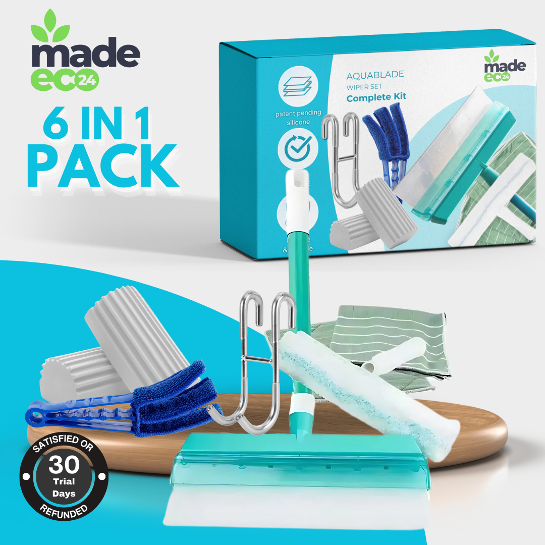 AquaBLADE™  – Recyclable Silicone Window Squeegee Kit 6 IN 1 PACK