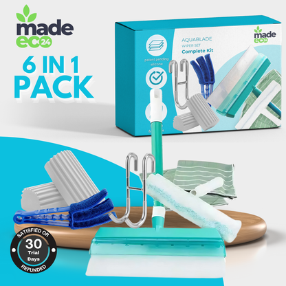 AquaBLADE™  – Recyclable Silicone Window Squeegee Kit 6 IN 1 PACK