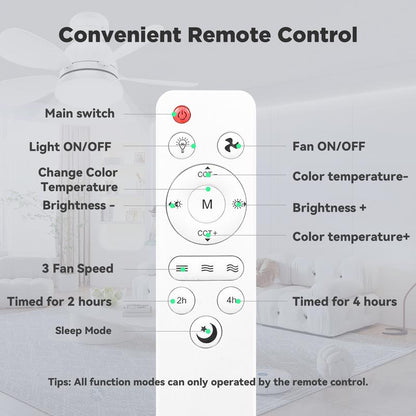 Socket Ceiling Fan Light with Remote Control