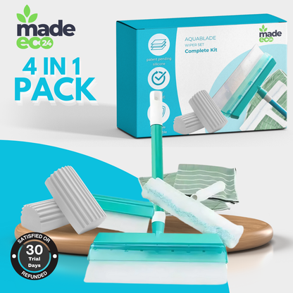 AquaBLADE™  – Recyclable Silicone Window Squeegee Kit 4 IN 1 PACK