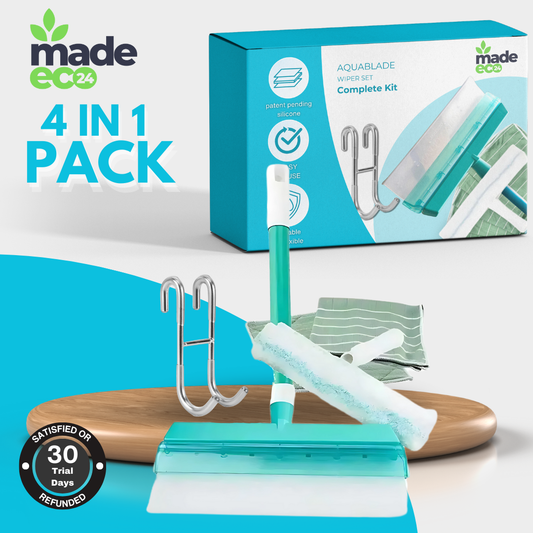 AquaBLADE™  – Recyclable Silicone Window Squeegee Kit 4 IN 1 PACK.