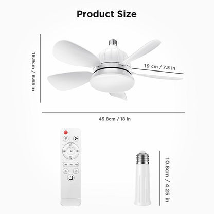 Socket Ceiling Fan Light with Remote Control
