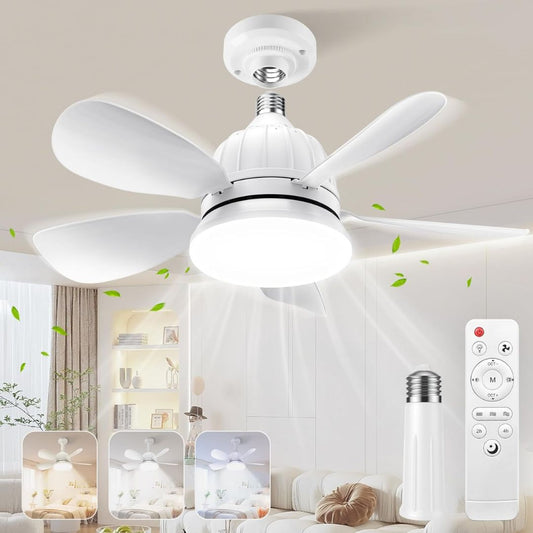 Socket Ceiling Fan Light with Remote Control